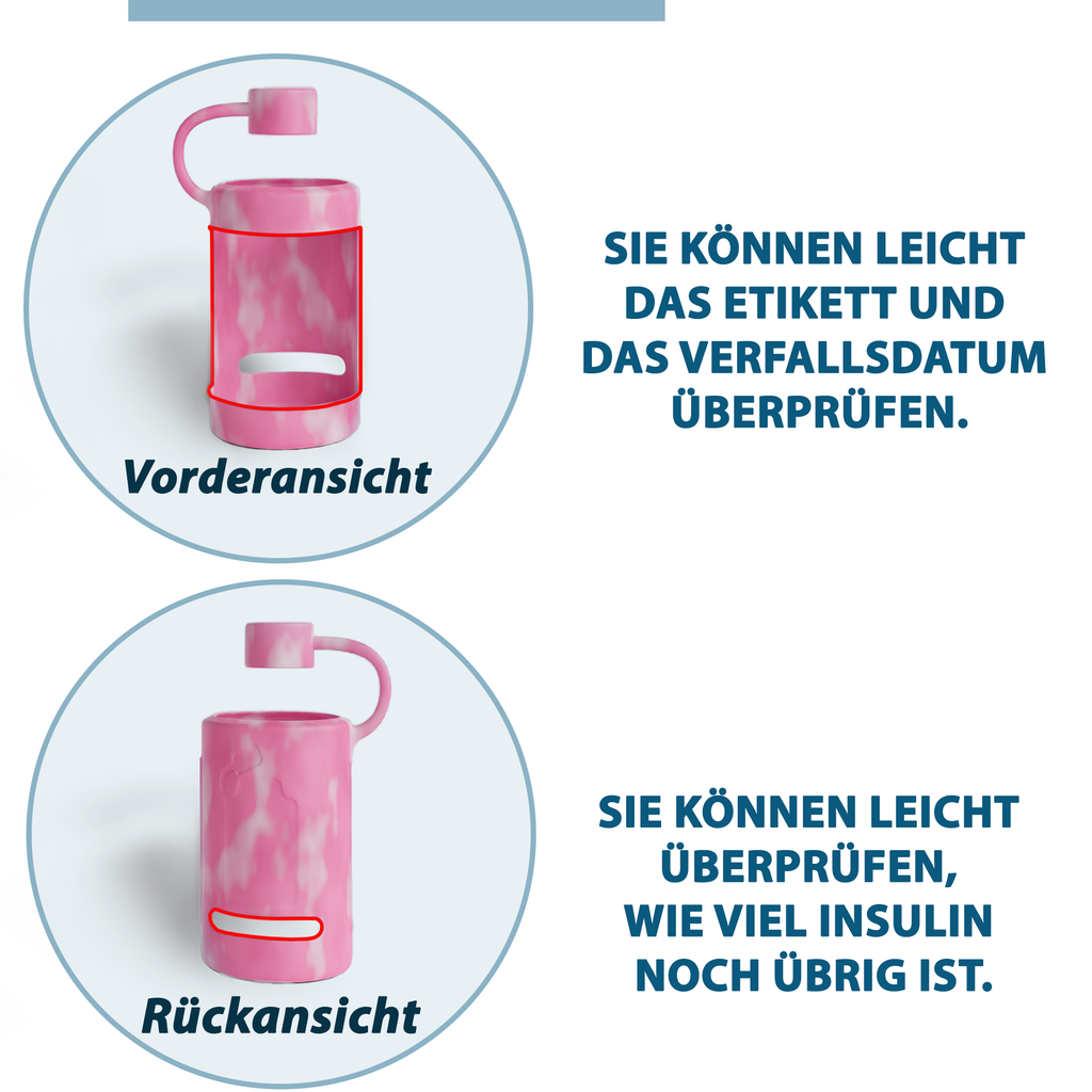 4AllFamily Vial Guard Insulinfläschchen Schutzhüllen - Rosa Farbe