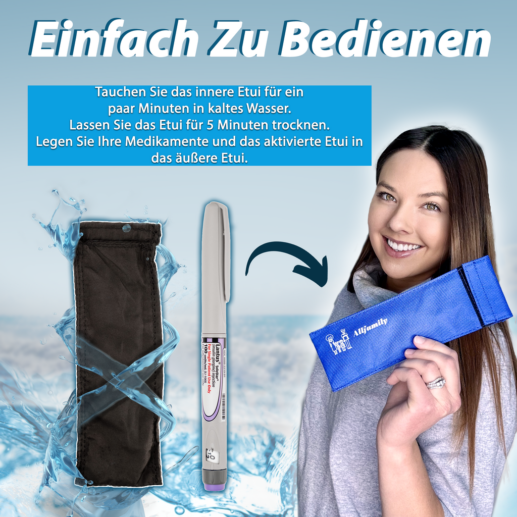 So verwenden Sie die 4AllFamily Kühltaschen für EpiPen, Insulin, Glucagon und temperaturempfindliche Medikamente - Gebrauchsanweisung zum Kühlen Ihrer Medikamente