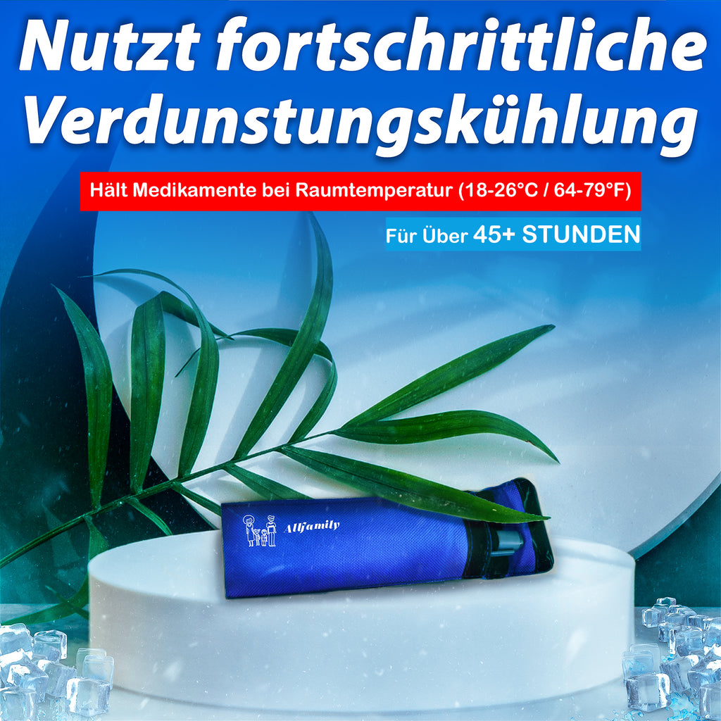 4AllFamily Chillers Neuartige isolierte Reise-Insulintasche für EpiPen & Medikamente - Kühlleistung