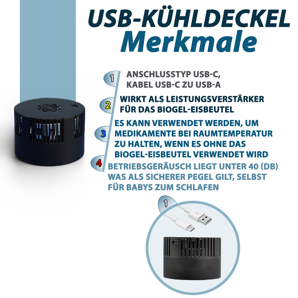 Kühldeckel für Zimmertemperatur mit USB-Stromversorgung für Reise-Kühlboxen von 4AllFamily - Hauptmerkmale